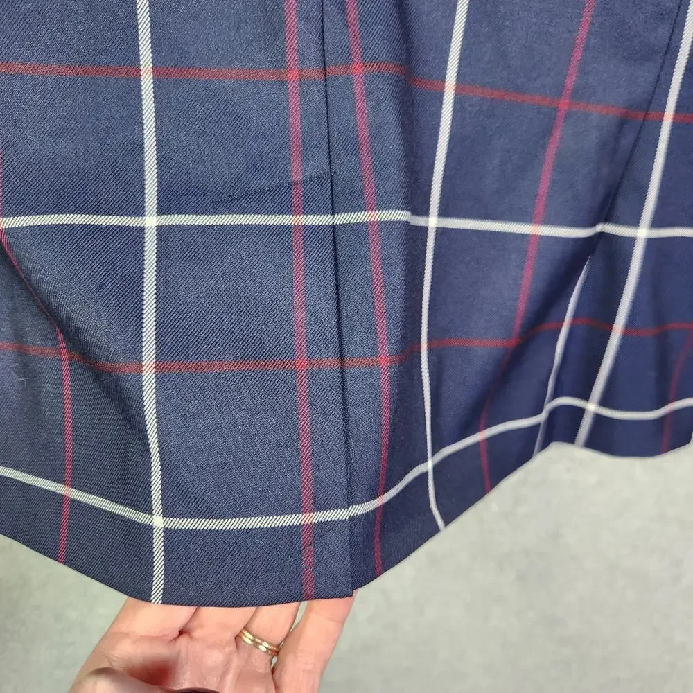 NEW Tommy Hilfiger Blazer Sz 2 Womens Navy Blue Plaid Academia Preppy Old Money - Picture 12 of 16